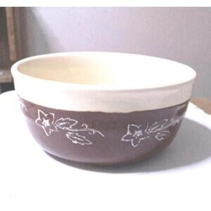 Oxford Stoneware Stamped Beautifully Handcrafted Vintage Snow Flower Bowl 5"